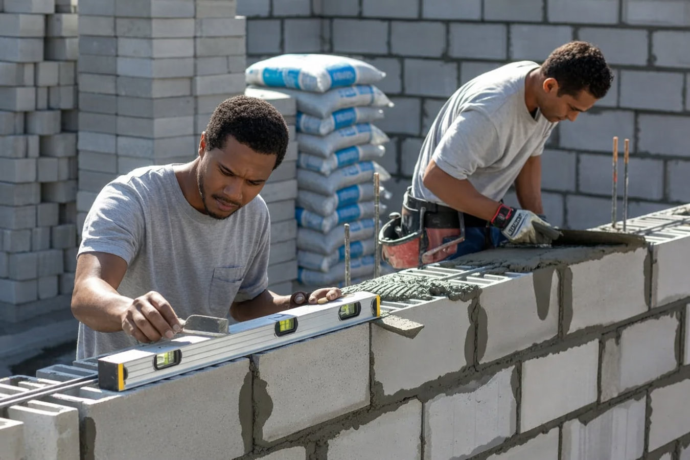 Foundation block wall installation